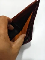 Style Leather Black brown green piping Holder Mens Wallet - Image 2