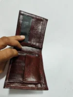 Classic Black brown Handcrafted Leather Wallet - Image 5