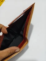 Handcrafted Leather Wallet – Royal Elephant Black and Red Design - Image 3