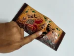 Handcrafted Leather Wallet – Royal Elephant Black and Red Design - Image 4