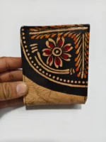 Handcrafted Shantiniketan Batik Design Leather Wallet - Image 3