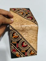 Handcrafted Shantiniketan Batik Design Leather Wallet - Image 2