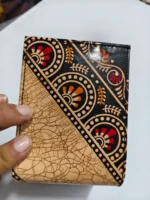 Handcrafted Shantiniketan Batik Design Leather Wallet - Image 3