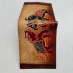 Handcrafted Leather Wallet – Royal Elephant Black and Red Design