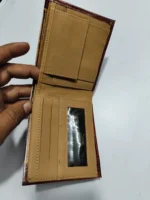 Handcrafted Leather Wallet – Royal Elephant Black and Red Design - Image 4