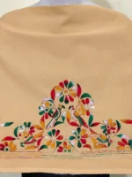 Beige Premium Cotton Kantha Stitch Blouse Material - Image 8