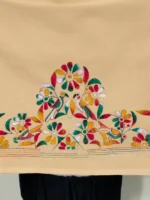 Beige Premium Cotton Kantha Stitch Blouse Material
