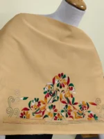 Beige Premium Cotton Kantha Stitch Blouse Material - Image 5