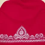 Red Premium Cotton Kantha Stitch Blouse Material