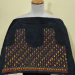 Black Silk Kantha Stitch Blouse Material For Women