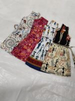 Soft cotton printed Gown frock for kids (4pc) - Image 3