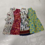 Soft cotton printed Gown frock for kids (4pc)