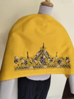 Premium Cotton  Kantha Stitch Blouse Material yellow colour - Image 3