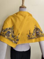 Premium Cotton  Kantha Stitch Blouse Material yellow colour - Image 2
