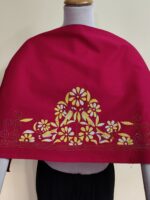 Red Premium Cotton Kantha Stitch Blouse Material