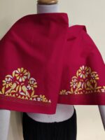 Red Premium Cotton Kantha Stitch Blouse Material - Image 3