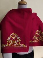 Red Premium Cotton Kantha Stitch Blouse Material - Image 4