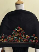 Black Multicolor Premium Cotton Kantha Stitch Blouse Material