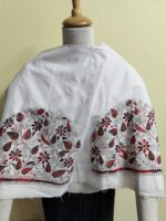 Premium Cotton Kantha Stitch Blouse Material White and multicolor - Image 4