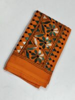 Handicraft Kantha Stitch Cotton Blouse Piece Material (Orange) - Image 3