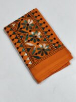Handicraft Kantha Stitch Cotton Blouse Piece Material (Orange) - Image 2