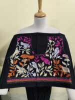 Premium Cotton Kantha Blouse Piece – Multicolour Bird & Floral Hand Embroidery