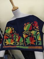 Premium Cotton Kantha Stitch Blouse Material – Swan & Lotus Design - Image 2
