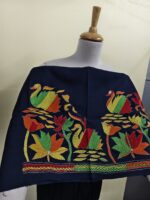 Premium Cotton Kantha Stitch Blouse Material – Swan & Lotus Design - Image 3