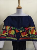 Premium Cotton Kantha Stitch Blouse Material – Swan & Lotus Design - Image 4