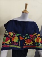 Premium Cotton Kantha Stitch Blouse Material – Swan & Lotus Design - Image 6