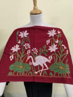 Premium Cotton Kantha Blouse Material – Heron Lotus flowers Motif