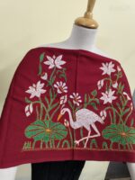 Premium Cotton Kantha Blouse Material – Heron Lotus flowers Motif - Image 3