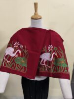 Premium Cotton Kantha Blouse Material – Heron Lotus flowers Motif - Image 7