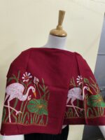 Premium Cotton Kantha Blouse Material – Heron Lotus flowers Motif - Image 6