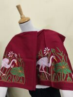 Premium Cotton Kantha Blouse Material – Heron Lotus flowers Motif - Image 5