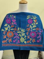 Premium Cotton Kantha Stitch Blouse Material – Floral Design