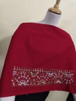 Premium Cotton Kantha Stitch Blouse Material Red - Image 2