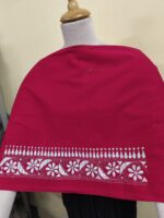 Premium Cotton Kantha Stitch Blouse Material Red - Image 3