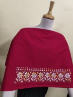 Premium Cotton Kantha Stitch Blouse Material Red - Image 5