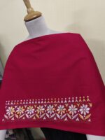 Premium Cotton Kantha Stitch Blouse Material Red - Image 4