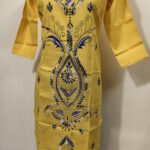 Cotton Kantha Stitch Kurti – Yellow