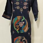 Cotton Kantha Stitch Kurti – Black