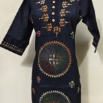 Kantha Long Kurti for ladies Black