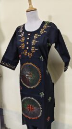 Kantha Long Kurti for ladies Black - Image 2