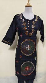 Kantha Long Kurti for ladies Black - Image 3