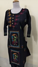 Hand-Embroidered Tagore Fictional Kantha Stitch Kurti