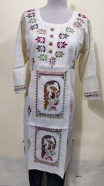 Hand-Embroidered Tagore Fictional Kantha Stitch Kurti