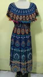 Multicolor Jaipuri Printed Cotton Rajasthani Traditional Maxi Long Dress