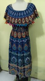 Multicolor Jaipuri Printed Cotton Rajasthani Traditional Maxi Long Dress - Image 3