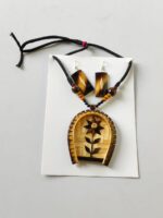 Handmade Bamboo Necklace Set with Earrings – Natural Craft Jewellery